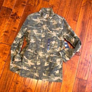 NWT Lucky Brand Cinched Waist Camo Spring Jacket